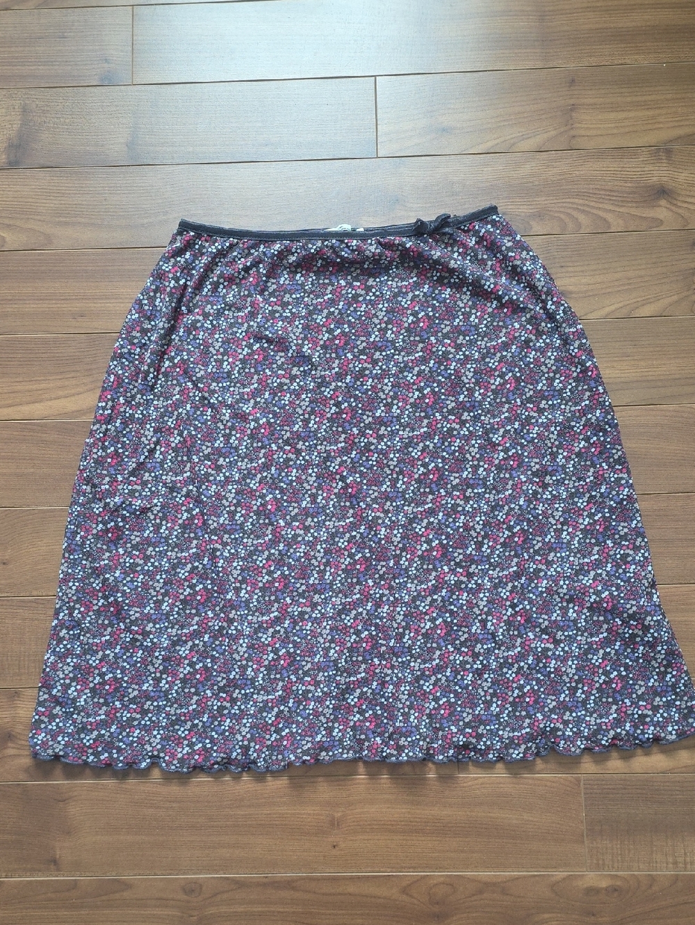 Vintage Y2K Floral A-Line Low-Rise Midi Skirt